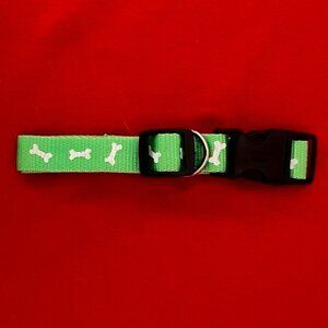Dog Collar: Brand-new Green Adjustable Nylon, S/M